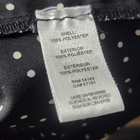 Karl Lagerfeld Polka Dot Three Quarter Sleeve Blouse Black and White size M - Picture 6 of 6